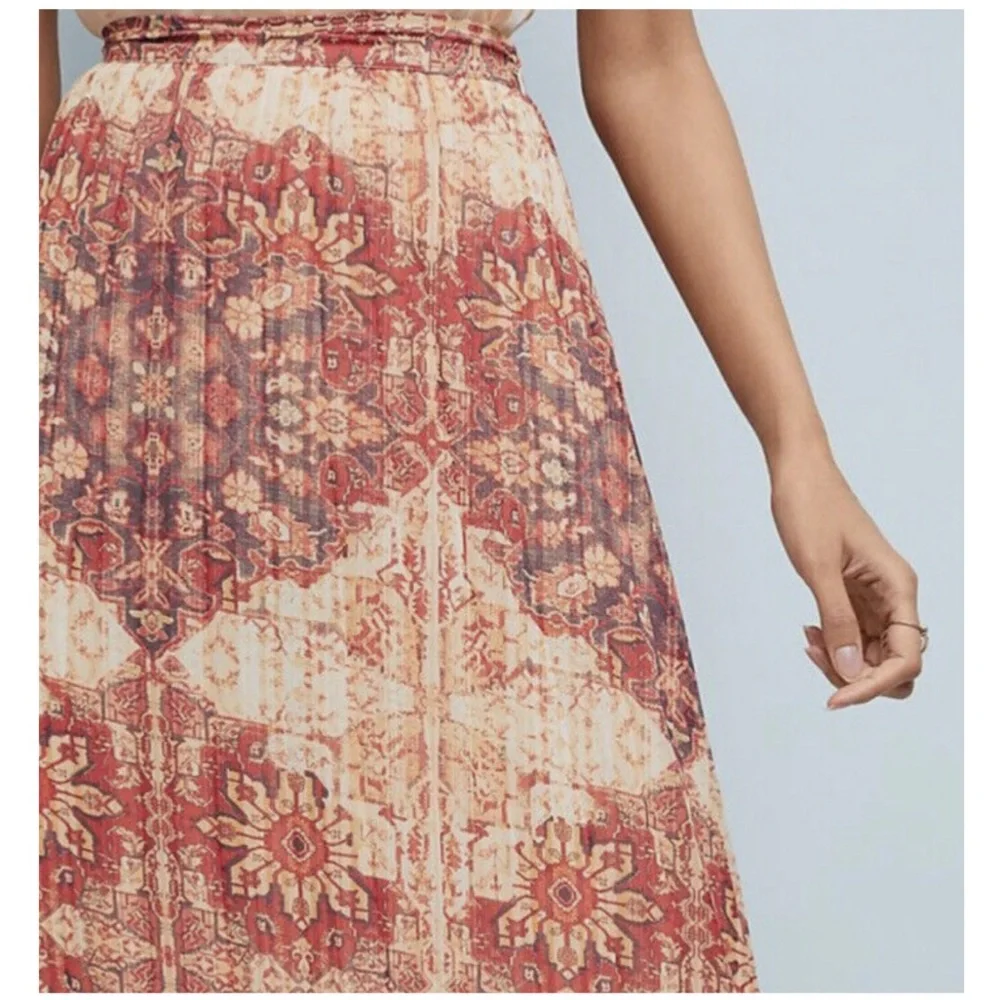 NWT Anthropologie Akemi + Kin Laurel Canyon Pleated Midi Skirt Size Small